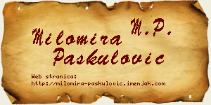 Milomira Paskulović vizit kartica